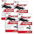 Tomcat Mouse Trap with Immediate Grip Glue for Mice, Cockroaches, and Spiders, Ready-to-Use, 4-Pack (16 Glue Traps)