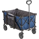 Gorilla Carts Collapsible Folding Outdoor Utility Wagon, 7 Cu Ft, Blue | 7 Cu Ft Collapsible Folding Utility Wagon for Beach Trips, Camping, Tailgating and Youth Sports, Folds for Storage