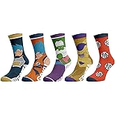 Bioworld Dragonball Z Character Logos Crew Socks (Pack of 5 pairs) Multi