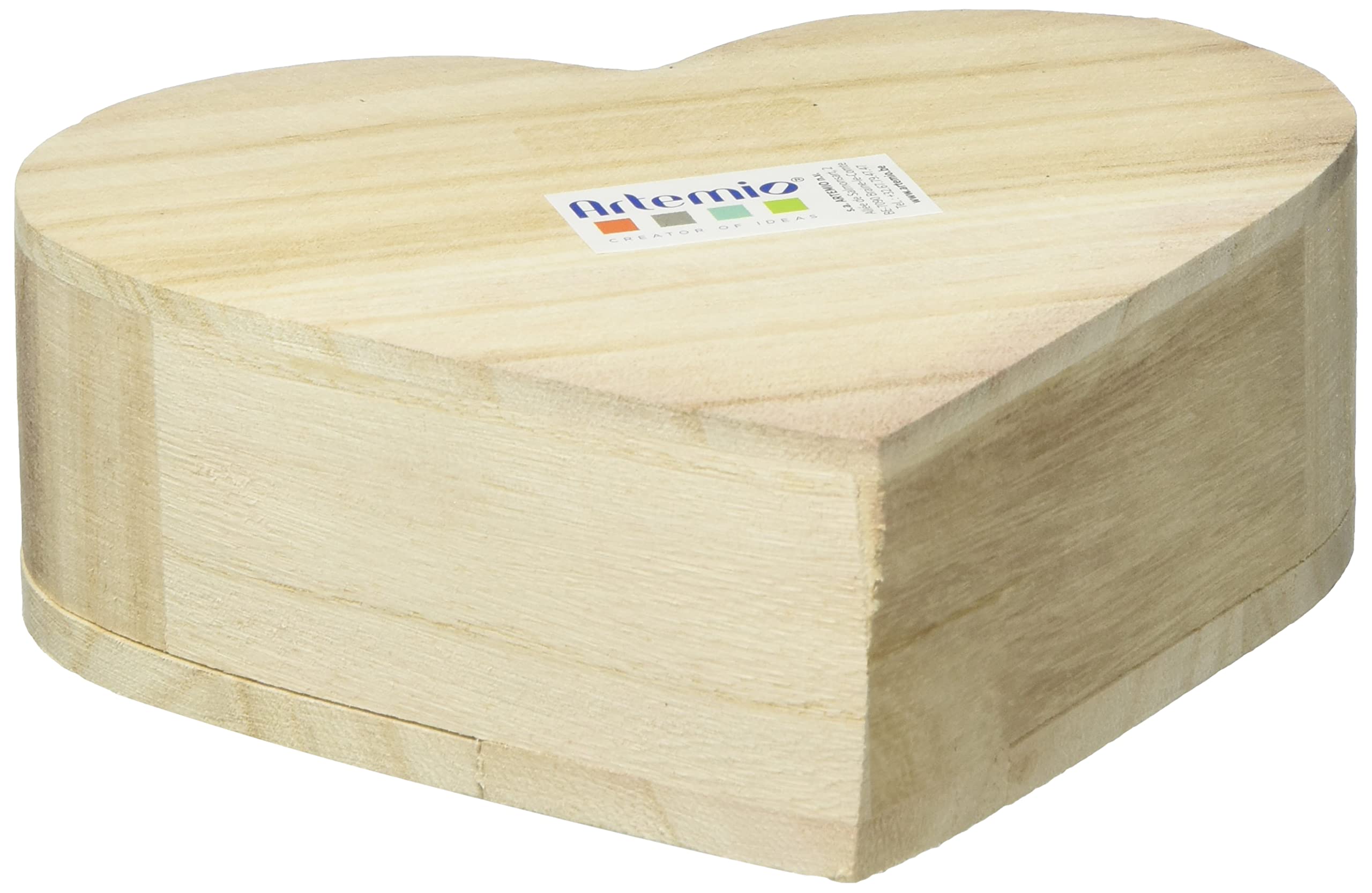 Artemio Wooden Heart Box with Flip Top Lid 15 cm