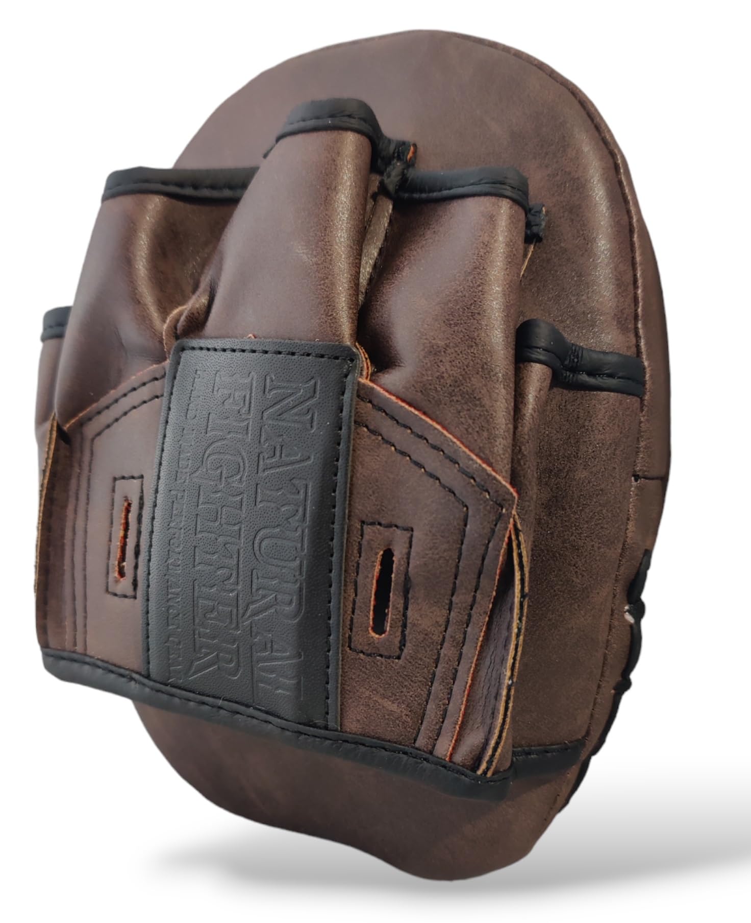 Curved Striker Mini Focus Pad Leather Vintage Retro Style Gloves Muay Thai Kickboxing (Single Stroke)