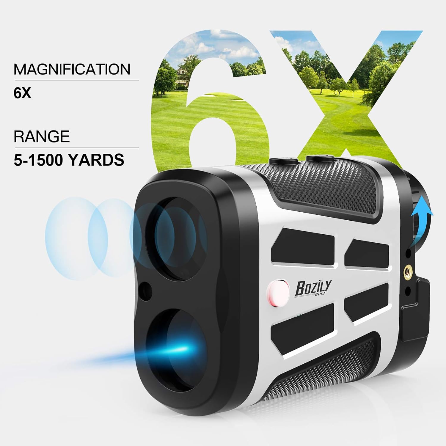 Golf Rangefinder, Bozily Portable Range Finder with Slope, 6X Magnification Clear View 1500 Yards Laser Range Finder Golfing, Red/Black LCD Display Golf Rangefinders with Flag-Lock Tech Vibration : Sports & Outdoors