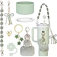 Affute Stanley Cup Accessories Set Including Siliocne Straw Cover, Siliocne Boot, Water Bottle Handle Strap, Stanley Charms for Stanley Cup 40oz 30oz Tumbler with Handle