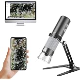 Ninyoon 4K WiFi Microscope, Upgraded Stand for iPhone Android PC, 50-1000X USB Digital Microscope, HD Endoscope Camera, Compatible with All Devices, Wide Angle, Long Focal Length, Reliable Service
