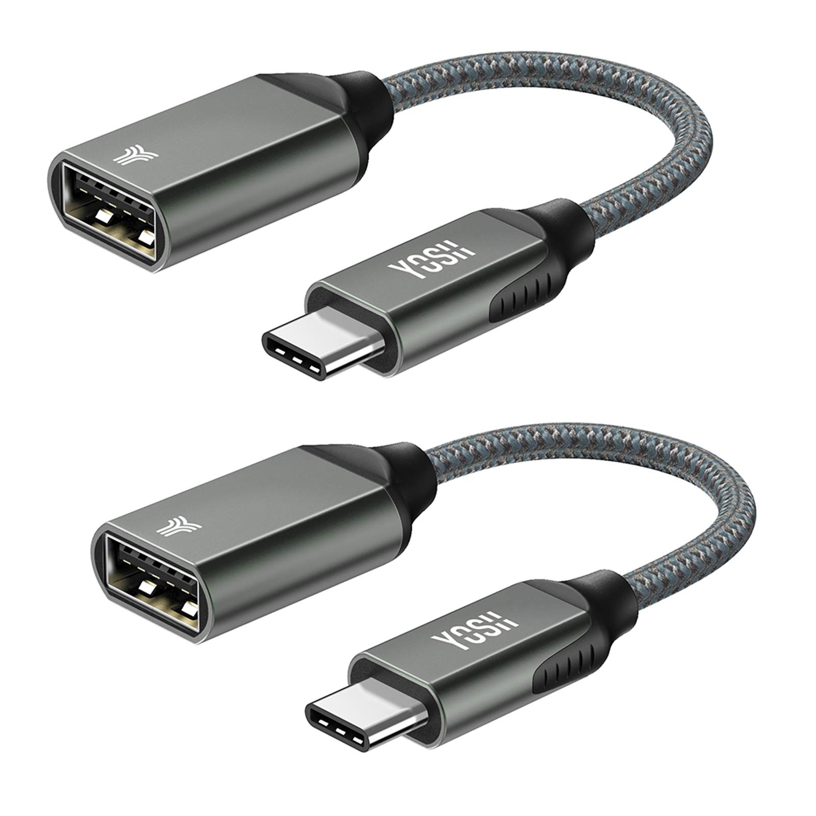 YOSH USB-C to USB Adapter 2 Pack, OTG Cable Type C Male to USB Female OTG Adaptor for MacBook Pro 2020~2016, iPad Pro 2020 Samsung Galaxy S20 S10, Google Pixel, Huawei P30, and Other Type C Devices.
