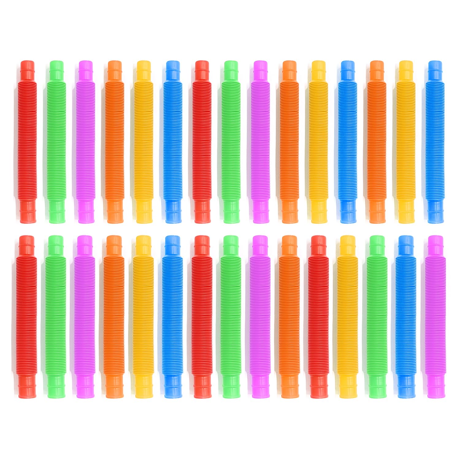 VBRHFRIF 30 Pieces Of Stretch Elastic Tubes, Corrugated Telescopic Tubes, Colorful Sensory Stretch Tubes, Fun Twisting Tube Toys, Diy Handmade Stretch Tubes, Fun Toys For Children