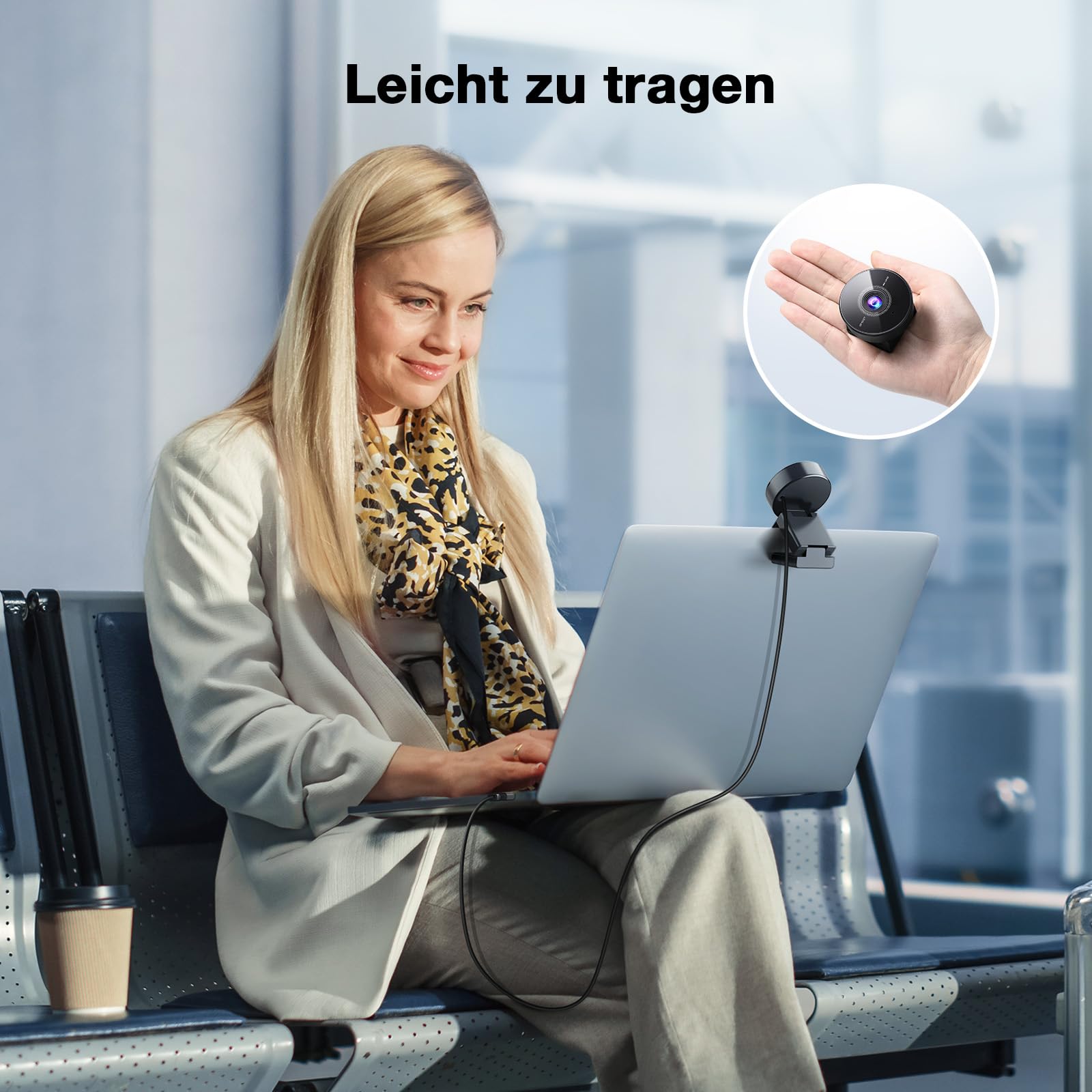 EMEET C950 4K Webcam für PC, 8 Megapixel 4K UHD, PDAF-Autofokus, Mikrofon mit Geräuschunterdrückung, 73° FOV, 1080P@60FPS, Sichtschutz, USB 2.0 Plug&Play, Webcam Ideale für Zoom/Teams 4