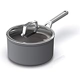 Ninja Foodi NeverStick Premium Hard-Anodized 3 1/2-Quart Saucepan with Glass Lid, 3.5 Quart, slate grey, C30235