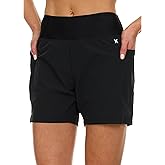 Hurley 5"/7" High Waisted Swim Shorts Women, Board Shorts with Pockets & Inner Liner, Quick Dry Swim Trunk, UPF 50+
