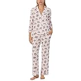 kate spade new york Pajamas for Women 2 Piece Set Comfy Modal Classic 3/4 Sleeve Notch Collar Button Top & Pants