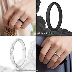 ThunderFit Stackable Silicone Wedding Rings for