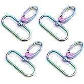 FUYEJIA Metal Rainbow Swivel Snaps Hooks with rainbow d rings and Tri-Glides rainbow purse hardware Slide Buckles