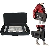 Rockville KBFX2411 Padded 37-Key Keyboard MIDI Controller/FX Pedal Gig Bag | Semi-Rigid, Water-Resistant, YKK Zippers, Detachable Shoulder Strap, Accessory Pocket, Fits Multi FX Pedalboards, Lightweight