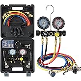 Lichamp HVAC Gauges with Hoses, AC Manifold Gauge Set R134A R410A R404A Refrigerant Gauges