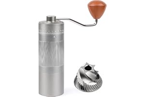 RSOILCH Manual Coffee Grinder with Stainless Steel Burr - 22g Capacity Handheld Mill for Espresso, with 55 Adjustable Settings & Quiet -Extra Fine - Portable Coffee Bean Grinder for Home use