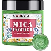 GOODTAKE Light Green Mica Powder – Mica Powder for Resin, Candle Making, Soap Making – Mica Pigment Powder – Soap Making Dye – for Nail Polish, Eye Shadow, Slime Mica Powders (Light Green, 2 oz)