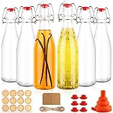 UrSpeedtekLive 6 Pack 12 oz Swing Top Glass Bottles, 375 ML Flip Top Brewing Bottles with Airtight Stopper for Vanilla Extract, Kombucha, Beer, Kefir, Mead