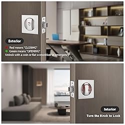 Malimali Pocket Door Lock, Brushed Steel Pocket