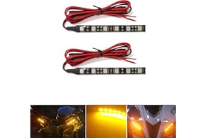 NBWDY Universal 2pc 4in Motorcycle LED Turn Signal Light Amber LED Strip Light Bar for Motorcycle Car Scooter ATV UTV Golf cart Front Rear Turning Indicator Lights Blinker Tail Running Light
