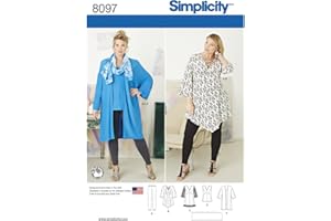 Simplicity 8097 Women's Plus Size Tunic, Top, Leggings, and Kimono Sewing Pattern, Sizes 26W-32W