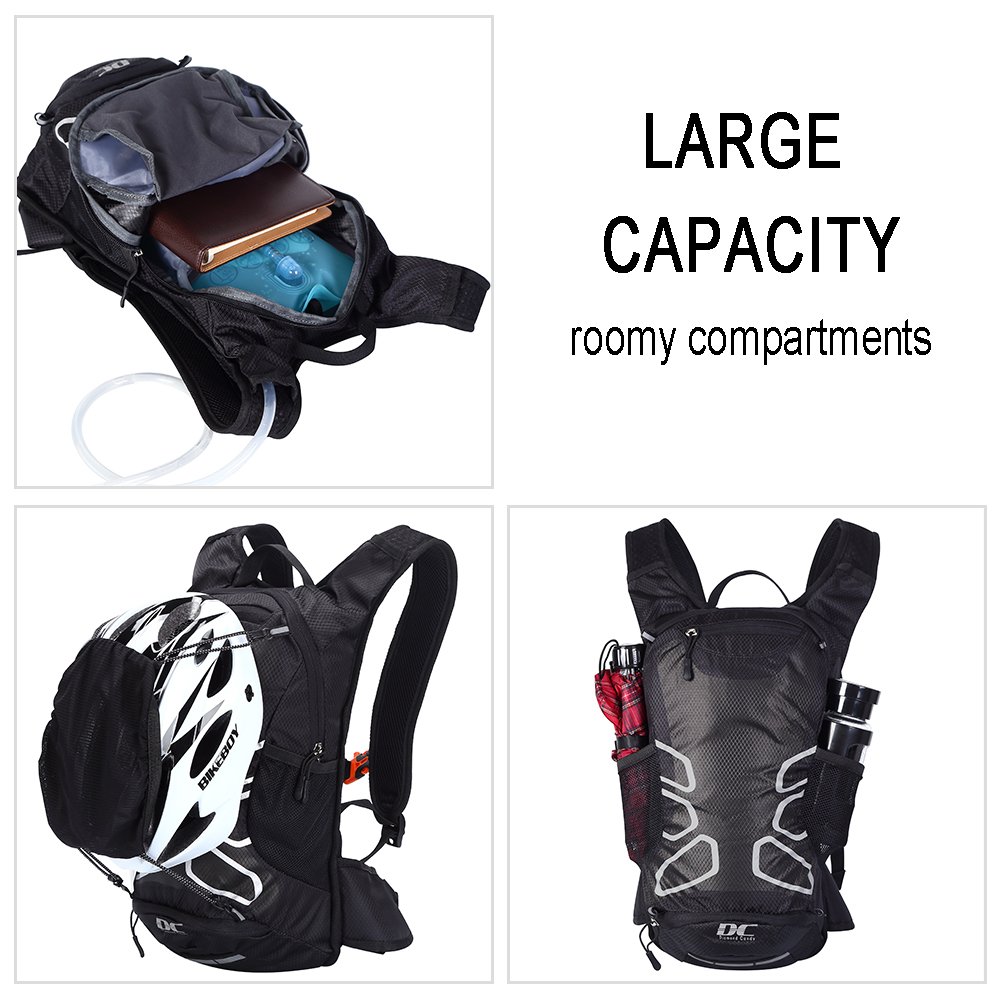Cycling Hydration Backpack 12 litres - Lightweight Hiking Rucksack Breathable Bike Backpack Great for Men & Women Outdoor Sports, Small Backpacks for Fitness Running Biking Skiing Trekking Travelling