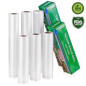 vakuumiergerät folienrolle,vakuumierfolie mit kasten cutter 6 Rollen 20 cm x 300 cm und 28 cm x 300 cm Profi- Folienrollen, K