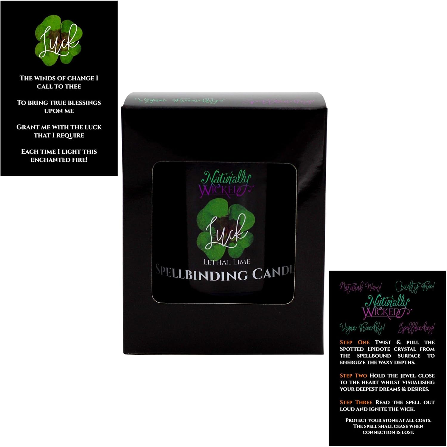 Naturally Wicked Spellbinding Luck Candle, Green Wax, Large - 250ml - Image 5