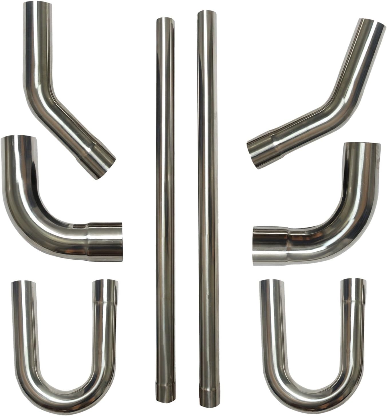 BETTERCLOUD 2" 51mm 304 Stainless Steel DIY Custom Mandrel Exhaust Pipe Straight & Bend Kit