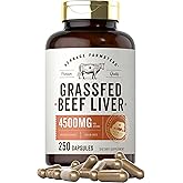 Carlyle Grass Fed Beef Liver Capsules | 4500mg | 250 Count | Desiccated Supplement | Non-GMO, Gluten Free | by Herbage Farmstead