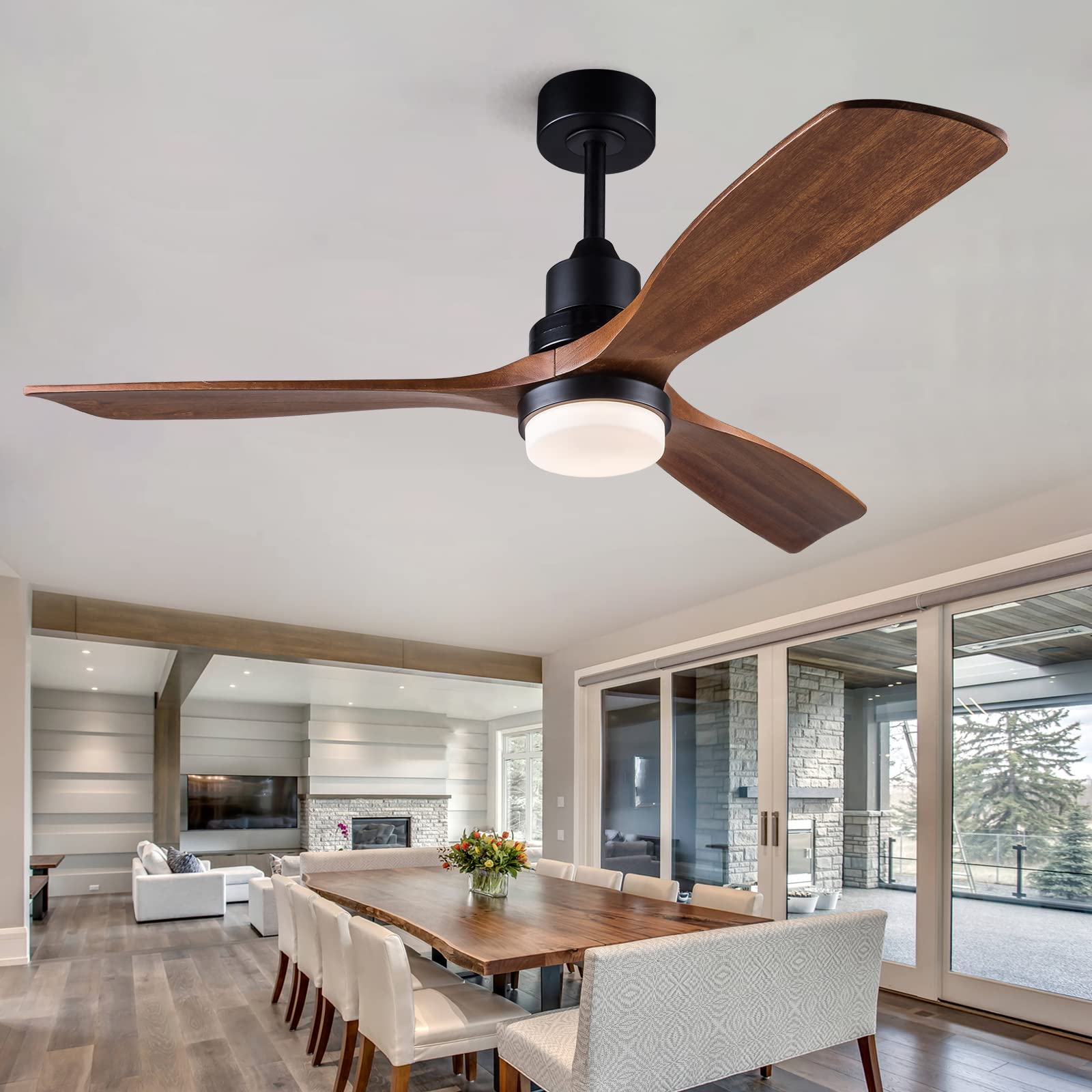 BOJUE 52 Inch Ceiling Fans with Lights and Remote