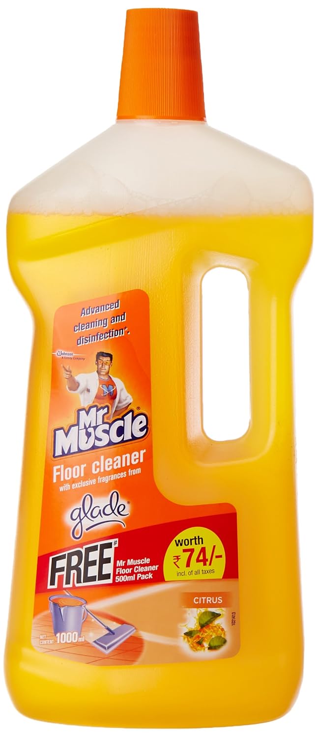 Mr. Muscle Floor Cleaner citrus 1 L with Glade Refile Floor Perfection