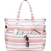 LEDAOU Beach Bag Waterproof Sandproof Women Beach Tote Pool Bag with Zipper for Gym Grocery Travel with Wet Pocket | Sandproof, with Zipper, for Gym, Grocery, Travel, with Wet Pocket