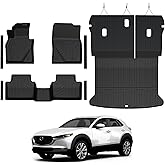 GALVAGNITE Floor Mats for Mazda CX-30 2020-2026, All Weather Floor Mats Trunk Cargo Liner with Backrest Protectors and Door Sill Guards Accessories, Full Coverage Set