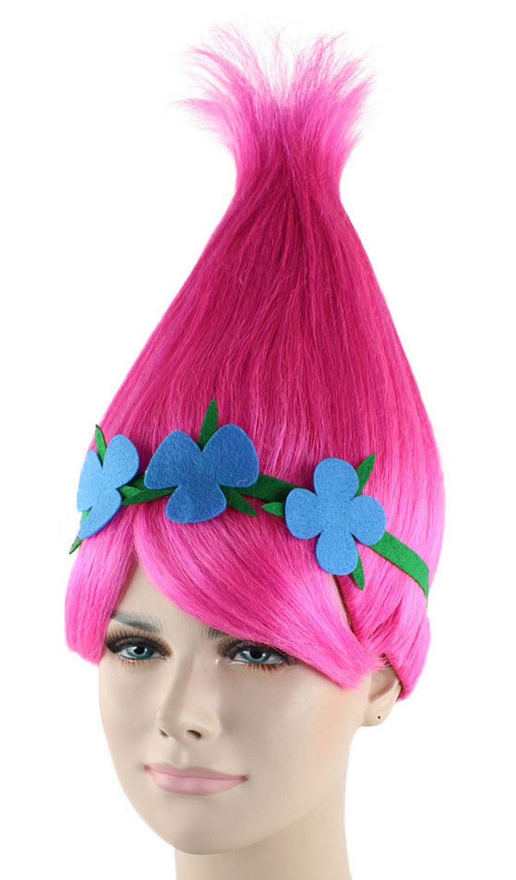 Cece Princess Poppy Trolls Hair Wigs w/Wig Cap Cosplay Costume Party Halloween For Women