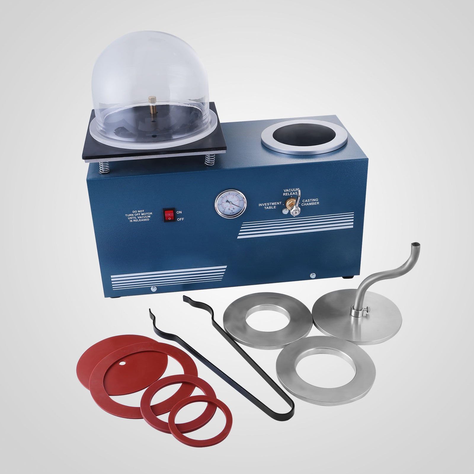 ECO-WORTHY 1/2HP 3CFM Vacuum Casting Machine 2L Pump Jewelry Lost Wax Cast Mini Investing Combination 110V