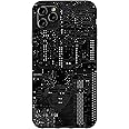 iPhone 11 Pro Max Motherboard Microchip Circuit Black IT Computer Background Case