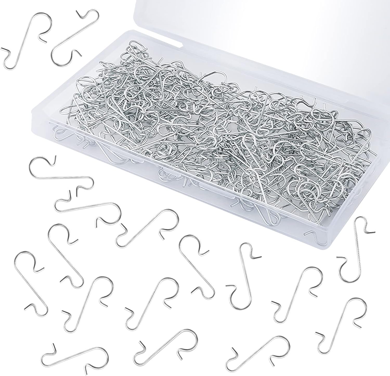 Ornament Hooks - LUTER 200pcs Christmas S Hooks, Christmas Ornament Hooks with Storage Box Small Metal Wire Hooks for Hanging Xmas Tree Ornaments Festival Decorations(Silver)