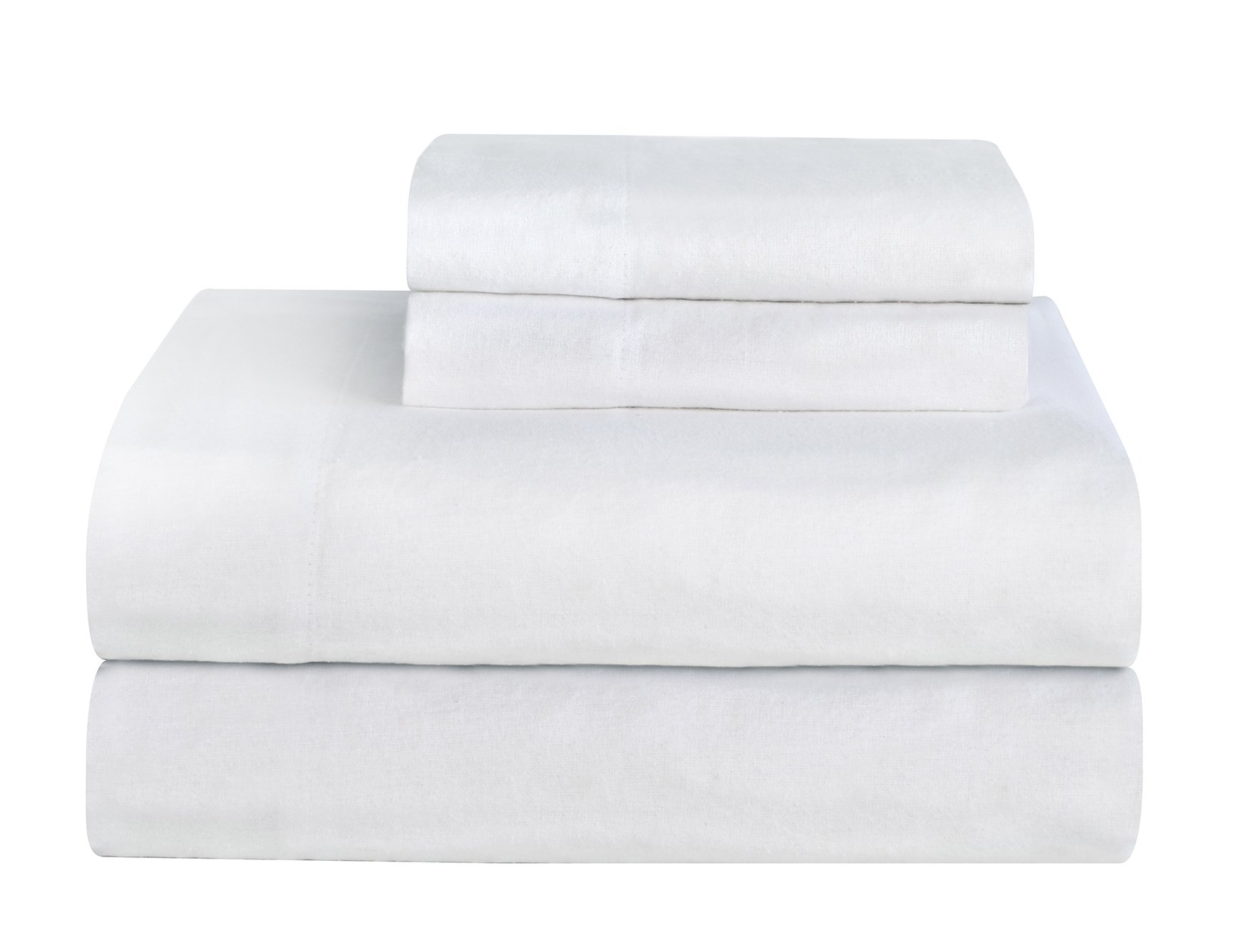 Celeste Home Ultra Soft Flannel Sheet Set with Pillowcase, California King, White