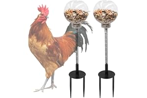 Oooct 2 Pack Chicken Peck Toy - Chicken Enrichment Toys with Swing Feeder & Slow Feeder for Hens, Ducks, Parrots