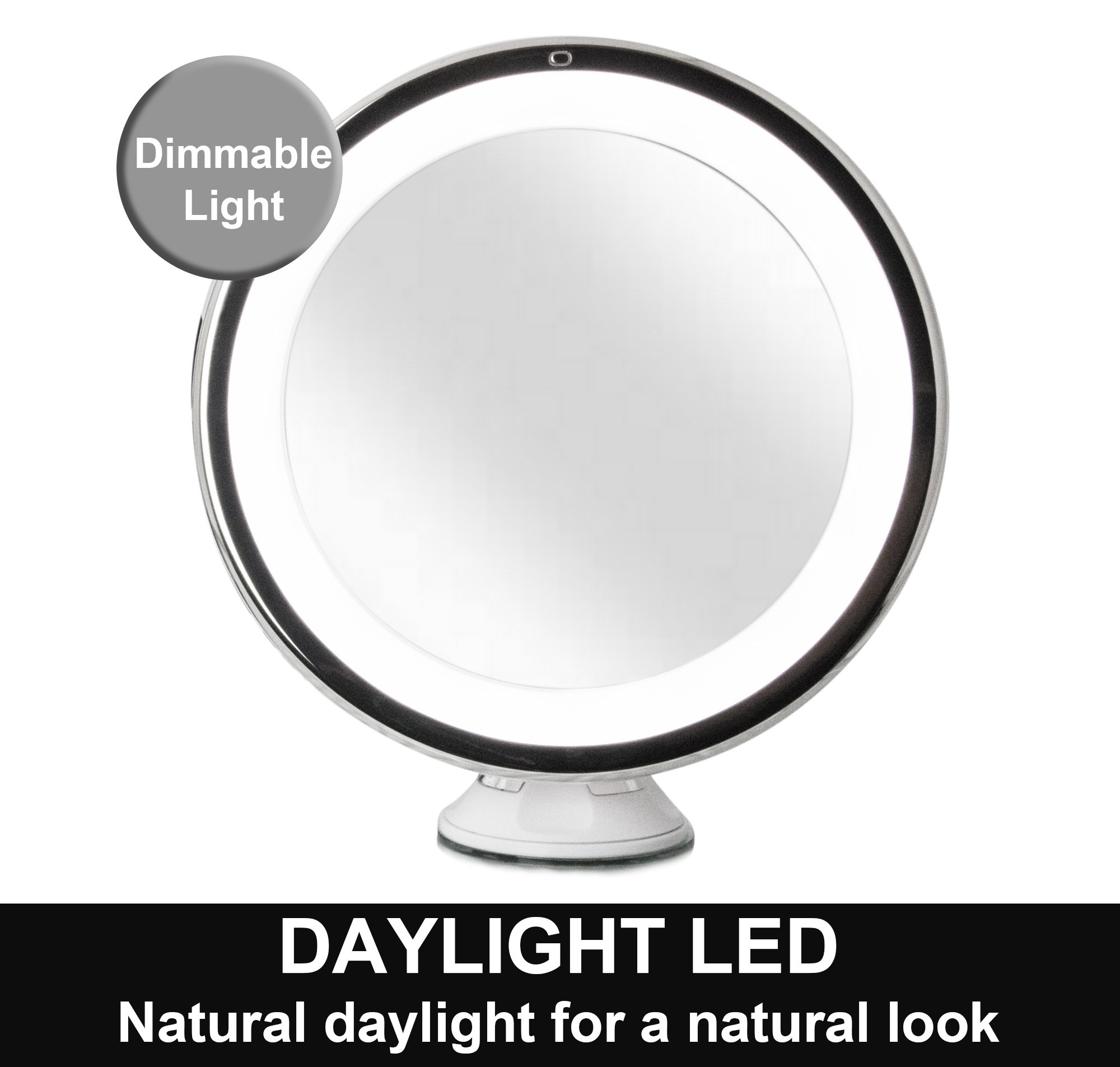 Fancii Daylight LED 10X Magnifying Makeup Mirror 8.0" Large Lighted