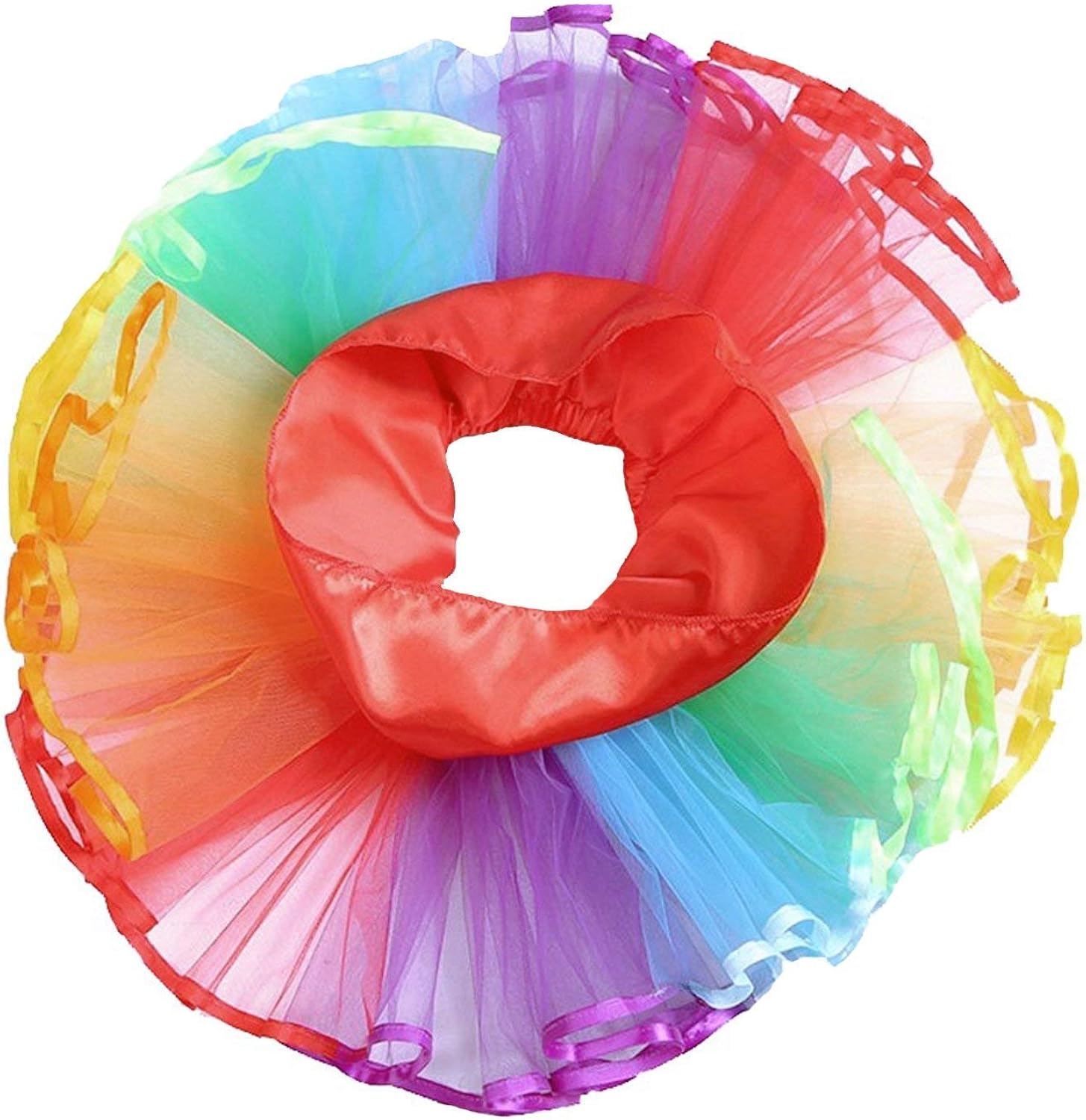 Womens Rainbow Tutu Skirt Layered Tulle Skirt Adult Halloween Costumes: Clothing