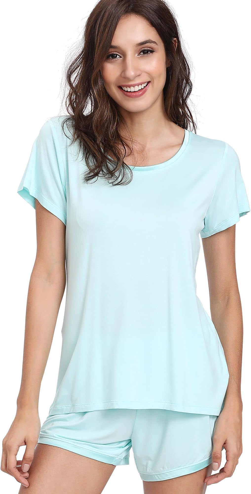 Women’s Pajamas Set Bamboo Viscose Short Sleeve Sleepwear Pj Set S-4X