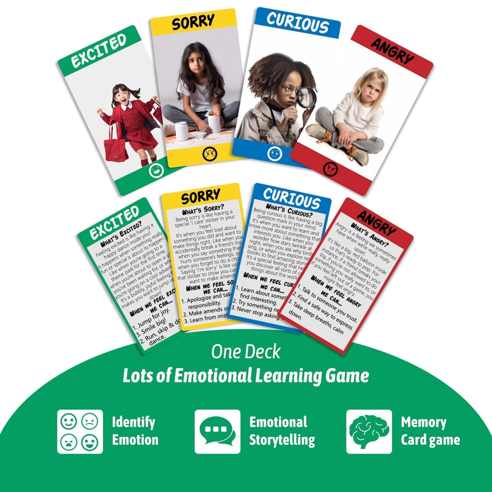 Mua Garybank Emotion Cards - 56 Social Emotions Flashcards Game for ...