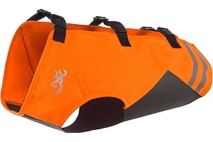 Browning Pet Vests, Hi Vis Safety Vests for Dogs, Saftey Orange, Large, Full Coverage