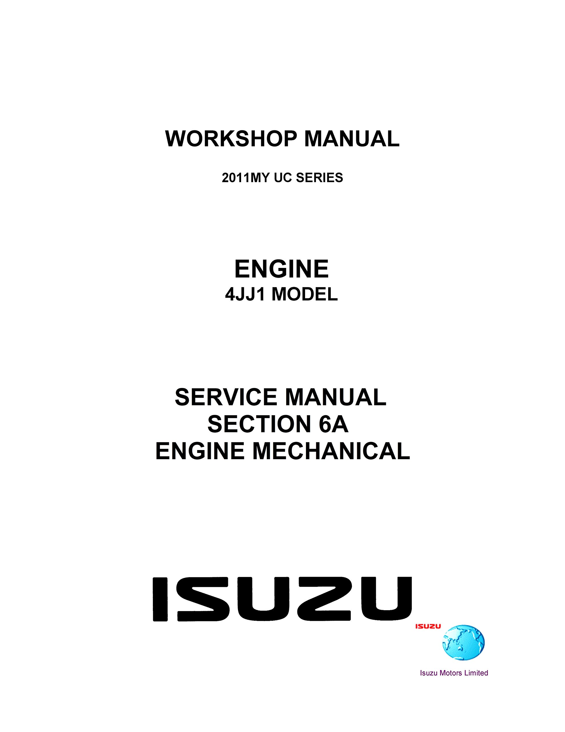 Array - isuzu d max 2011 4jj1 engine service manual 2011my uc series engine  rh amazon