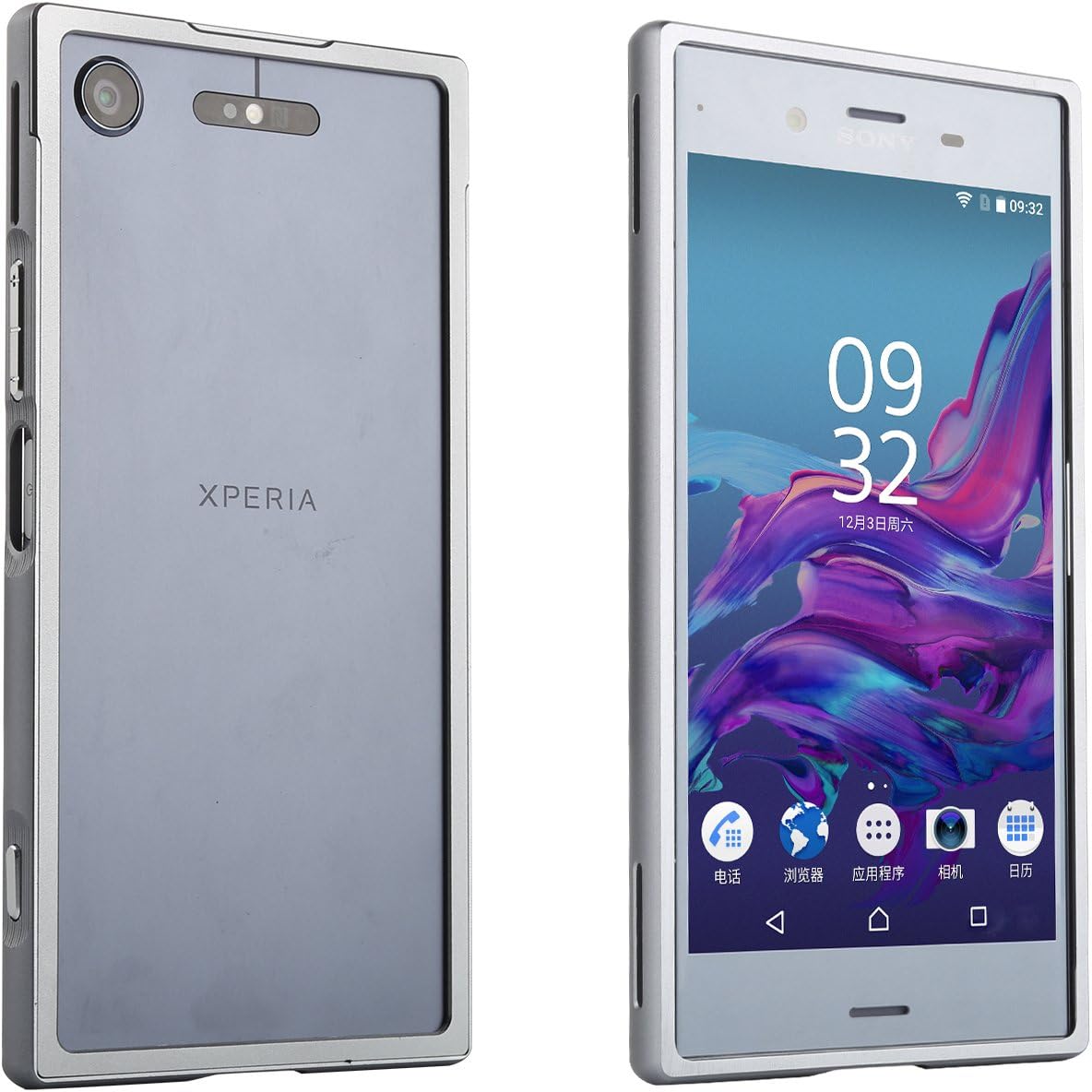 HIKERCLUB Sony Xperia XZ1 Metal Bumper Case Aircraft Aluminum Alloy Frame Lightweight [No Inner Bumper] Push-Pull Design Protective Cover for Sony Xperia XZ1 (Gray)