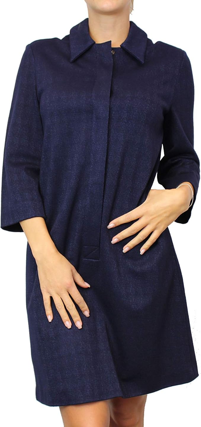 Kleid Dunkelblau Knöpfe