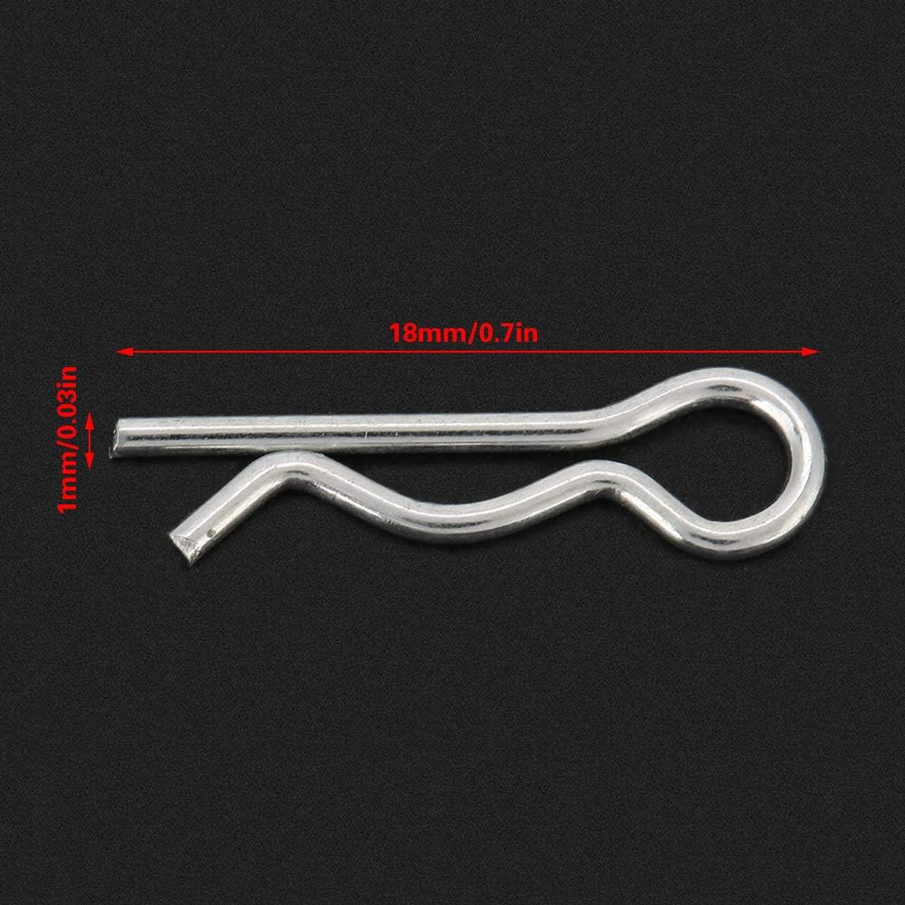 50Pcs 1*18mm R Type Cotter Pin Clips,Galvanized Iron Retaining Cotter Pins Spring Cotter Clips Hair Pin for Hydraulic Support Machinery Industrial - Image 5