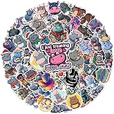 100PCS Hippo Stickers – Funny Hippopotamus Stickers Pack for Water Bottles, Laptop, Scrapbook, Journaling, Party Favors, Waterproof Vinyl Animal Stickers