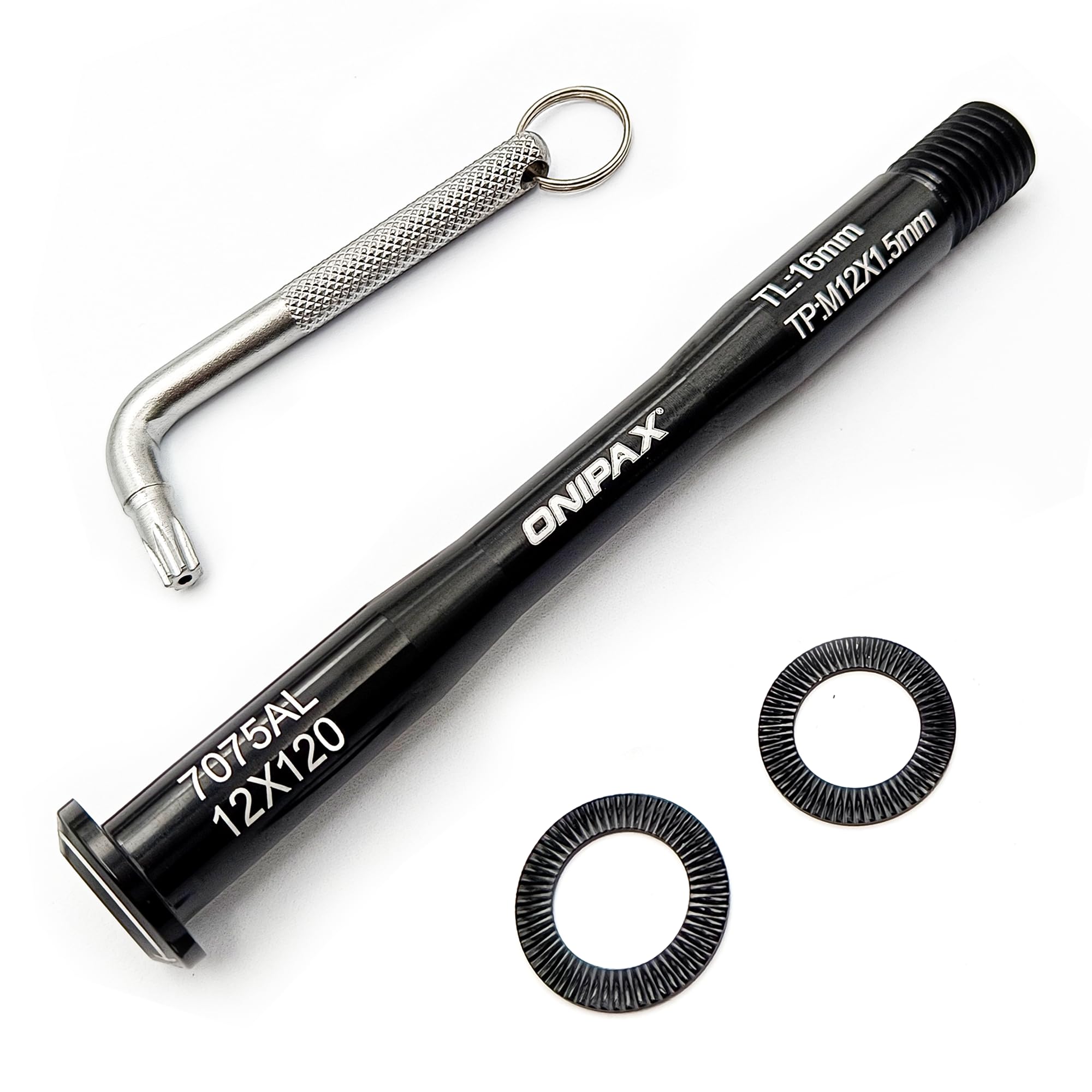 ONIPAX Anti-Theft 12mm Front Hub Thru Axle, Thread M12x1.5mm, L12mmx120/125mm (12mmx120mm)